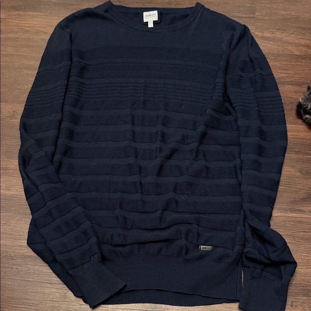 Armani Collezioni Navy Crewneck Sweater